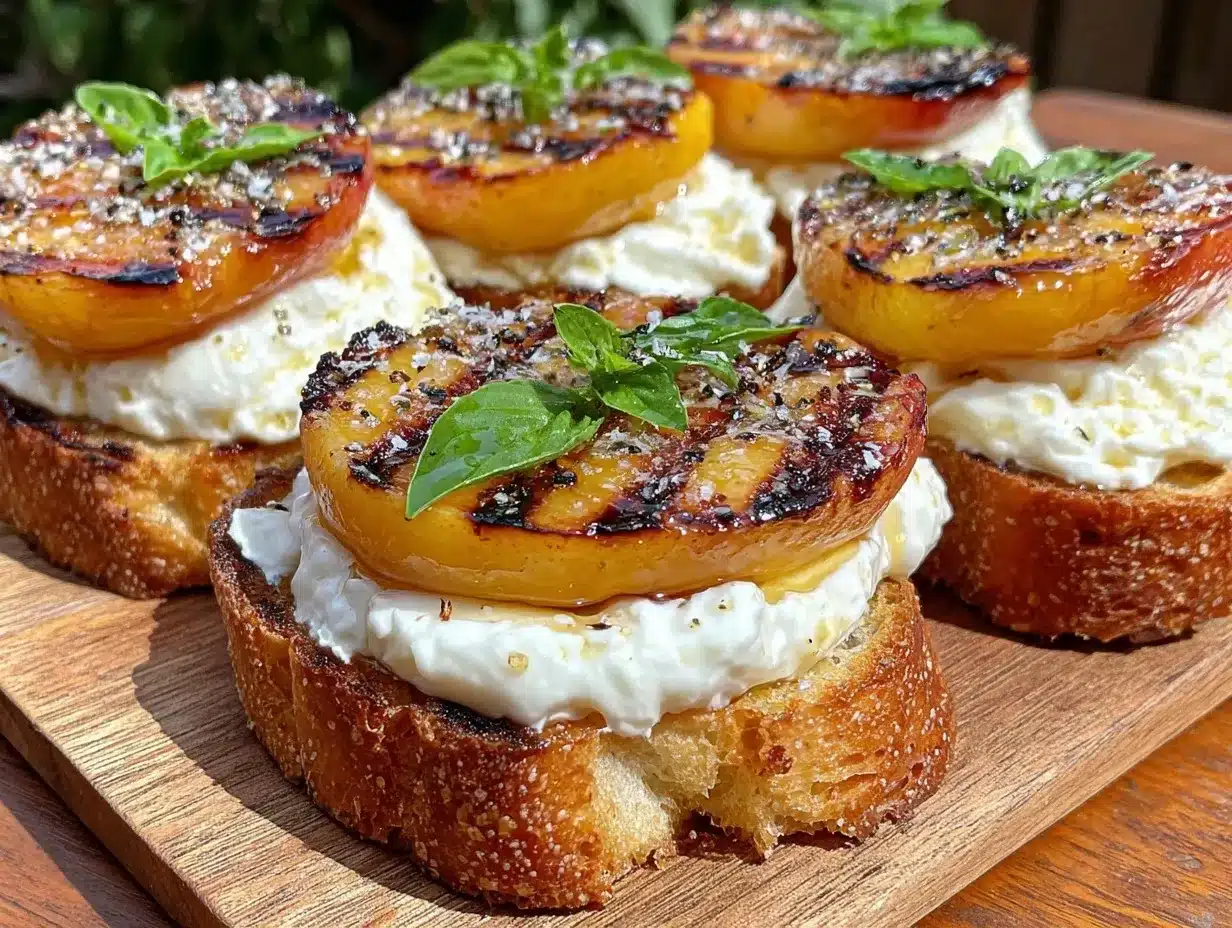 grilled peach bruschetta preparation steps