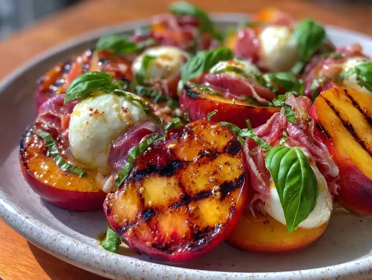 grilled peach caprese salad preparation steps