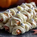 Halloween mummy pretzel rods - featured image