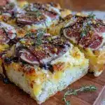 honey roasted fig and brie flatbread - featured image