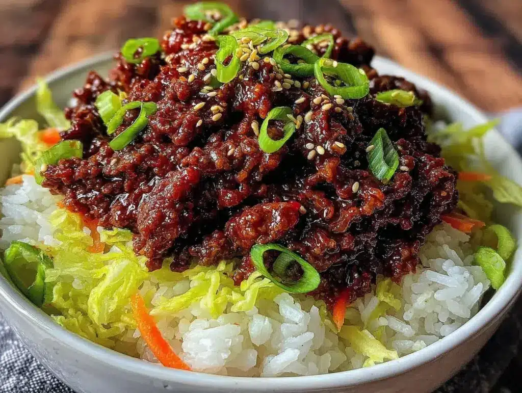 korean ground beef bowls - featured image