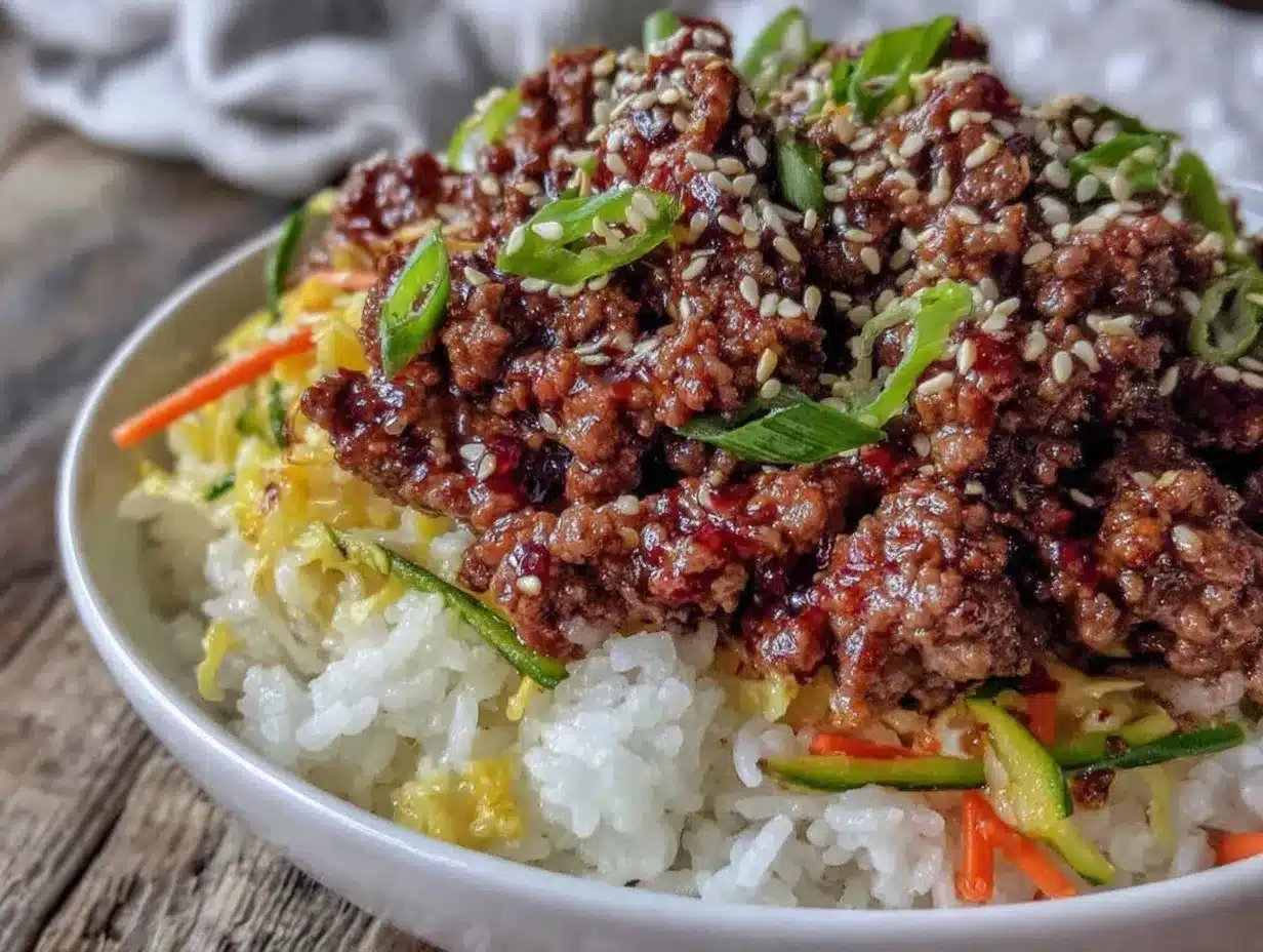 korean ground beef bowls preparation steps