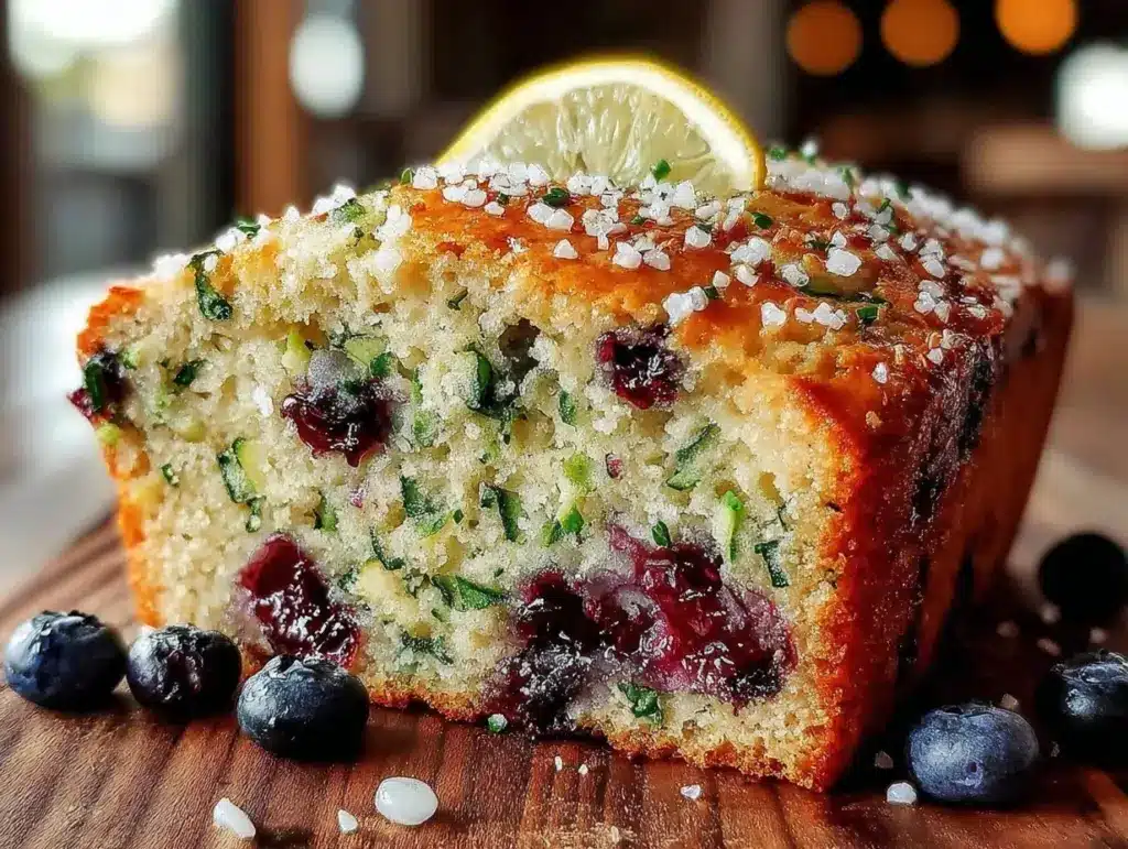 lemon blueberry zucchini bread - featured image