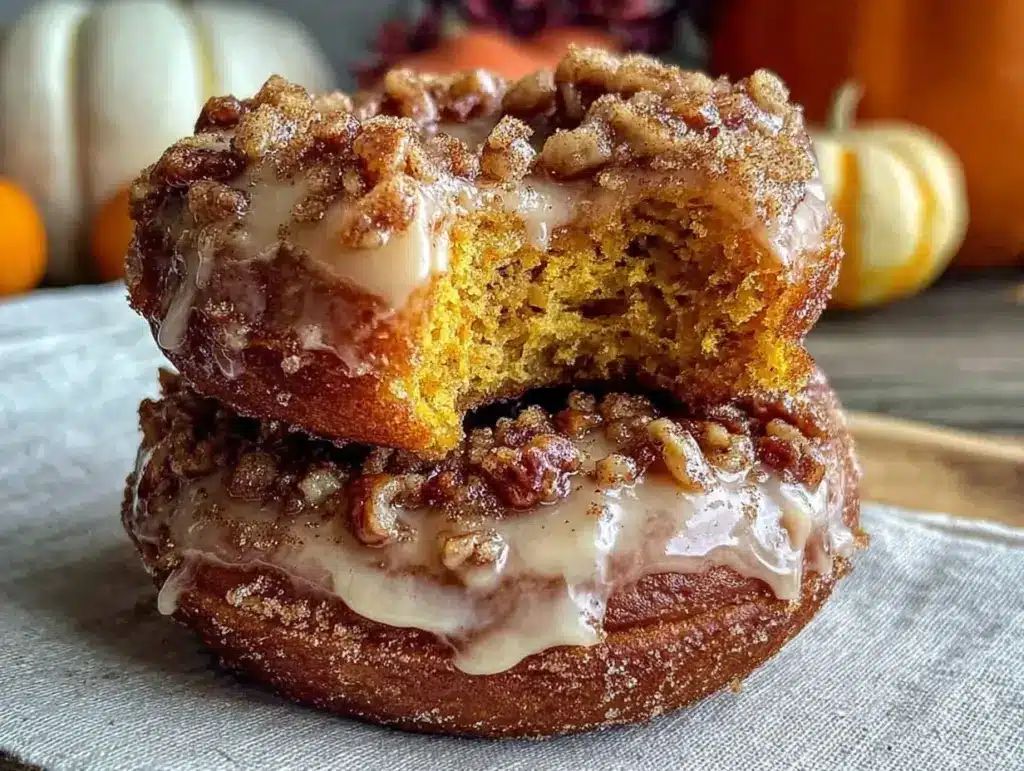 maple glazed pumpkin donuts - featured image