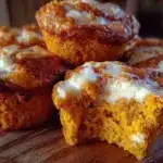 moist pumpkin cream cheese swirl muffins - featured image