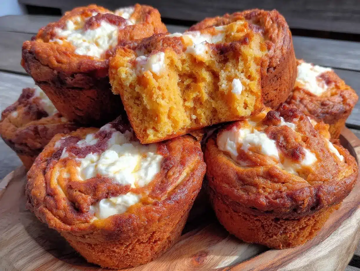 moist pumpkin cream cheese swirl muffins preparation steps