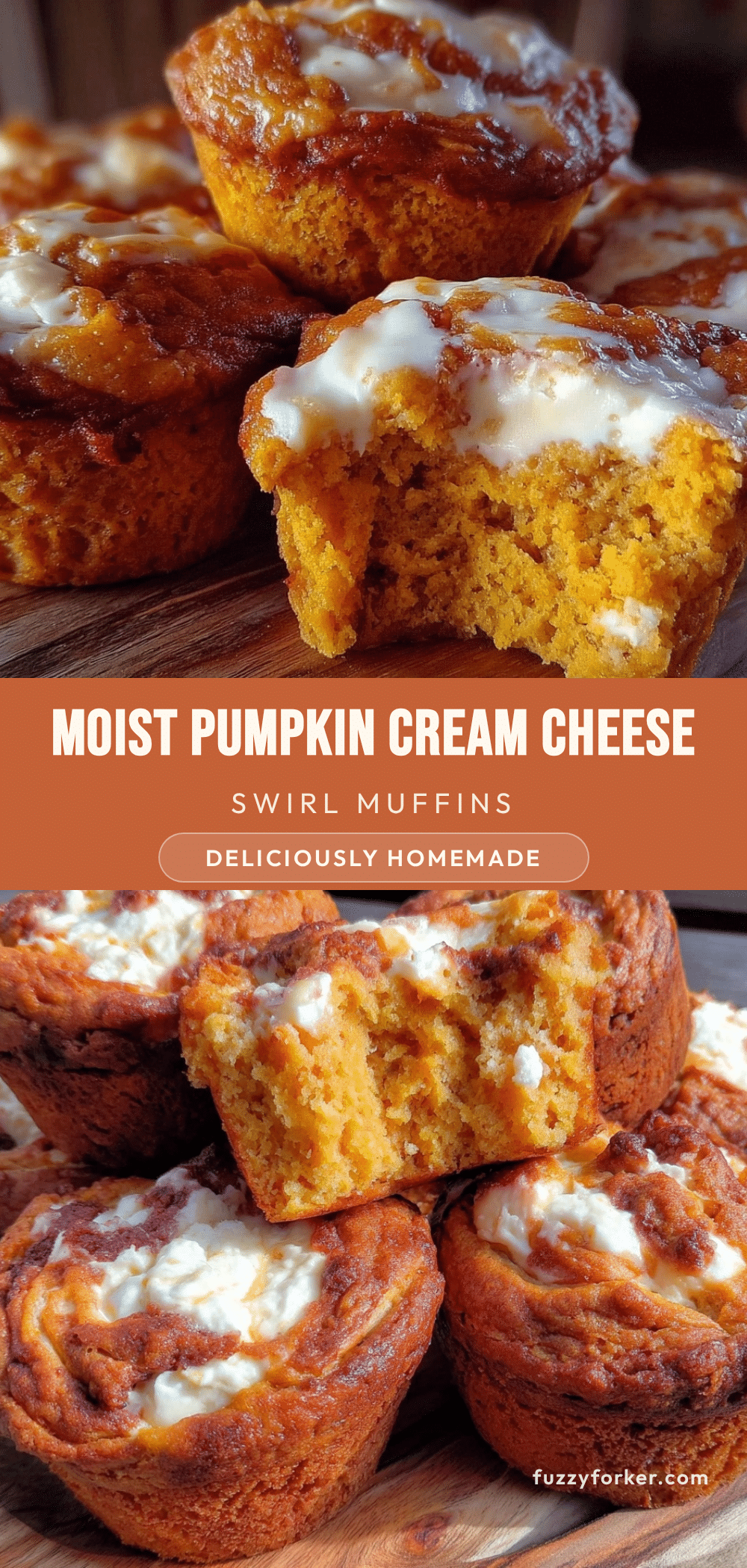 moist pumpkin cream cheese swirl muffins recipe
