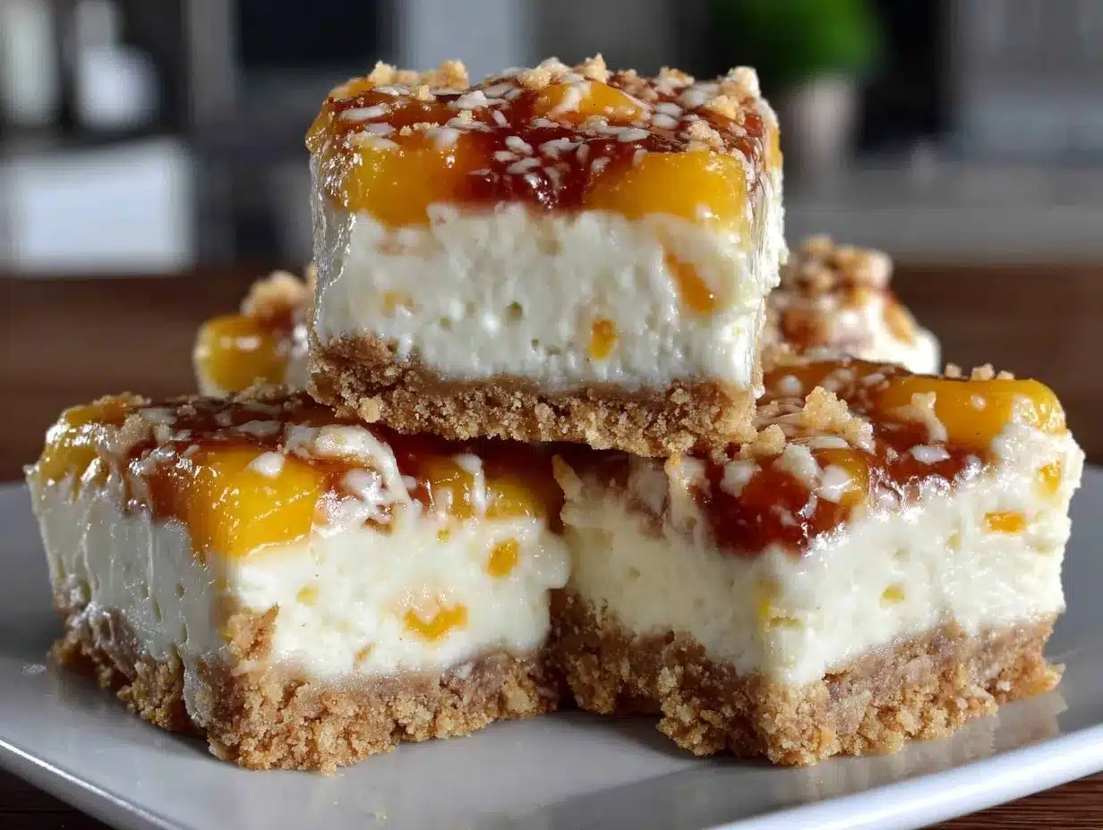no bake peach cheesecake bars preparation steps