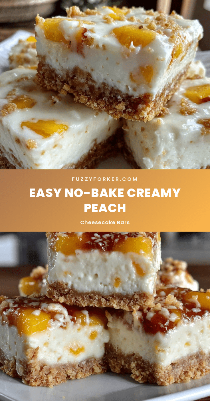 no bake peach cheesecake bars recipe