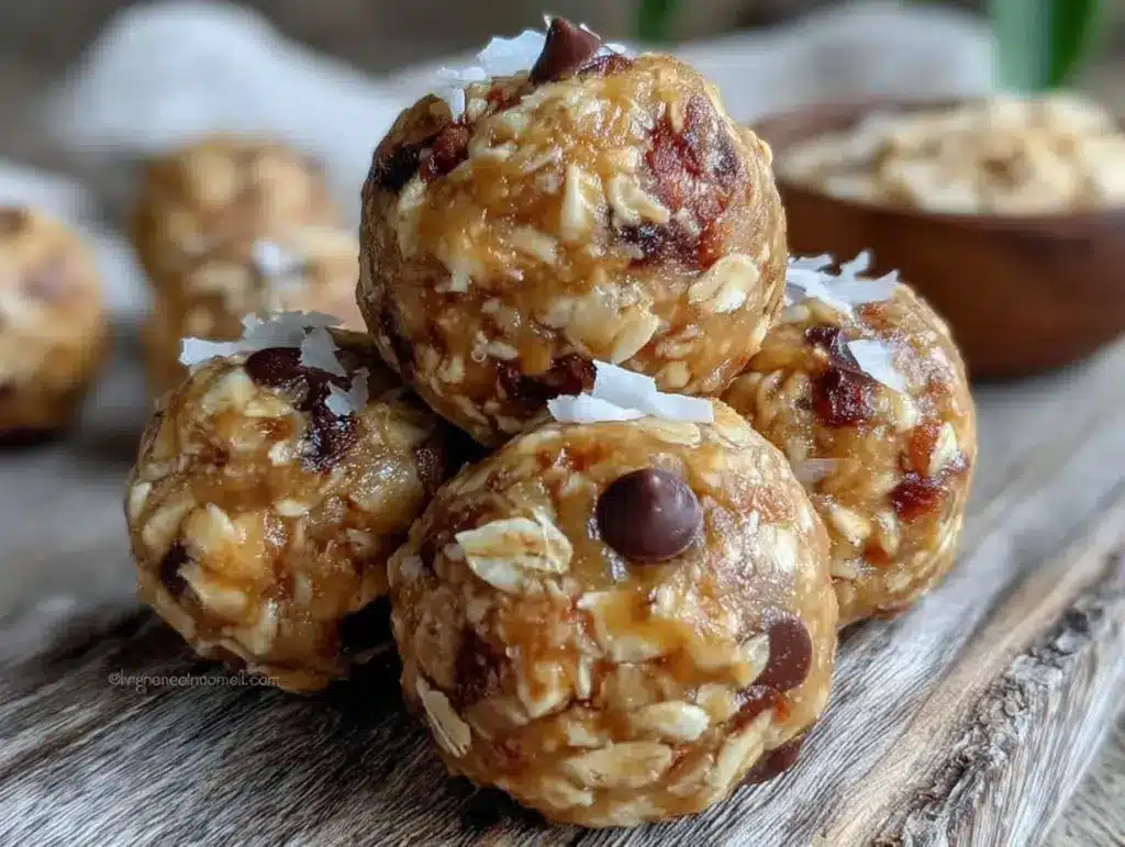 no-bake peanut butter energy balls - featured image