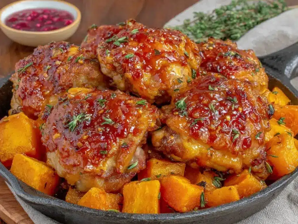 one-pan maple Dijon chicken thighs - featured image