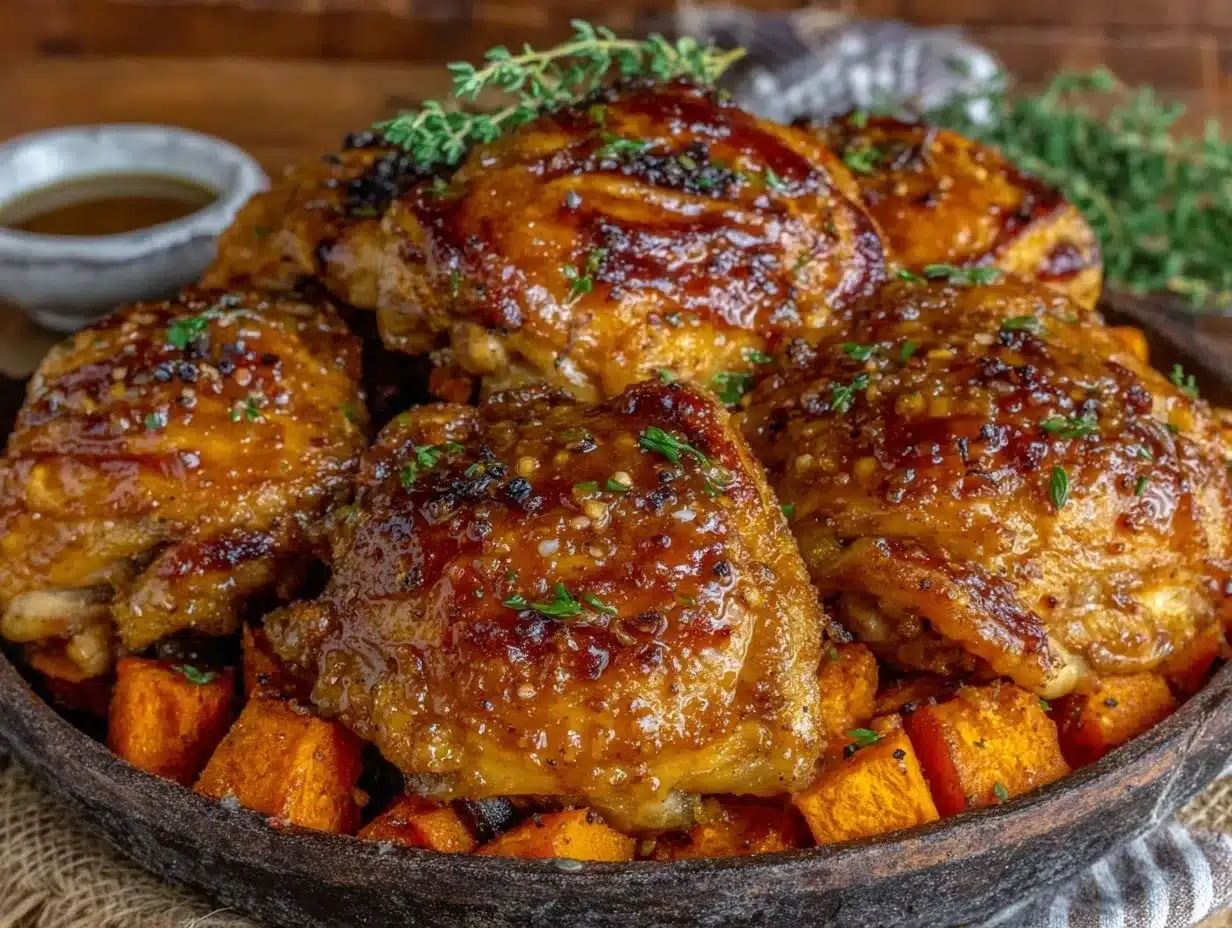 one-pan maple Dijon chicken thighs preparation steps