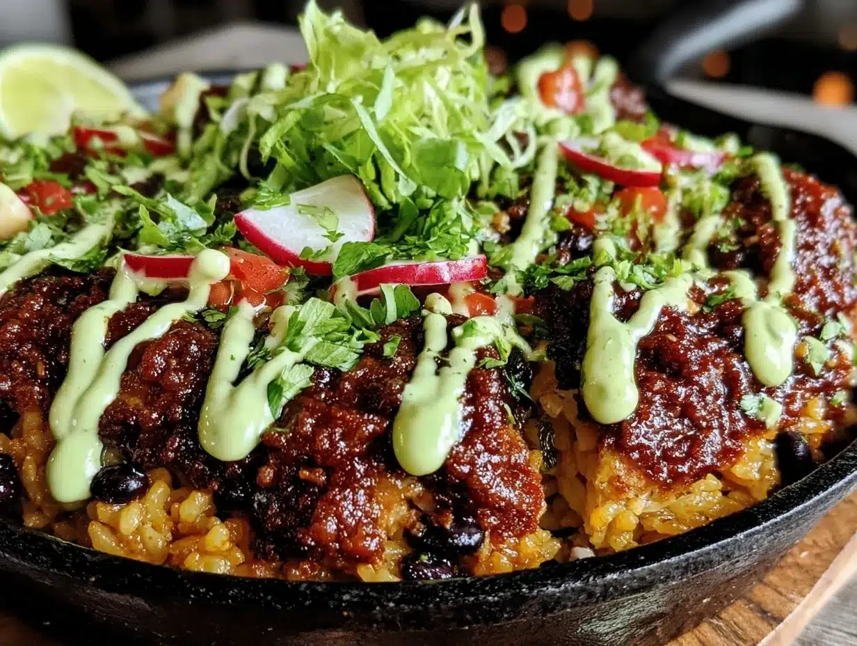 one-skillet beef taco rice bowl preparation steps