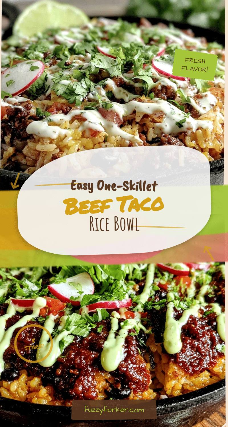 one-skillet beef taco rice bowl recipe