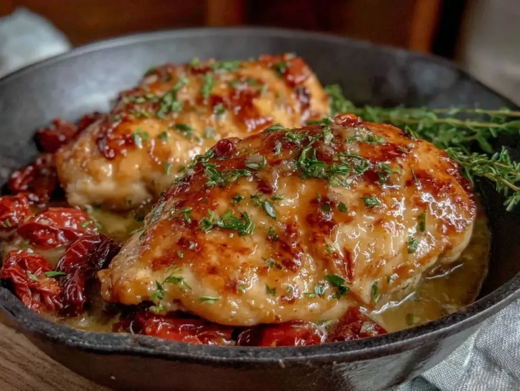 one-skillet honey mustard chicken breast - featured image