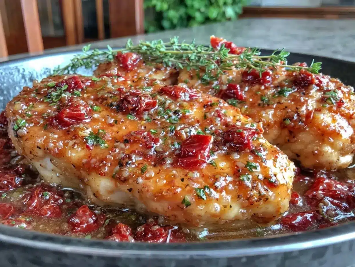 one-skillet honey mustard chicken breast preparation steps