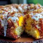 peach streusel coffee cake - featured image