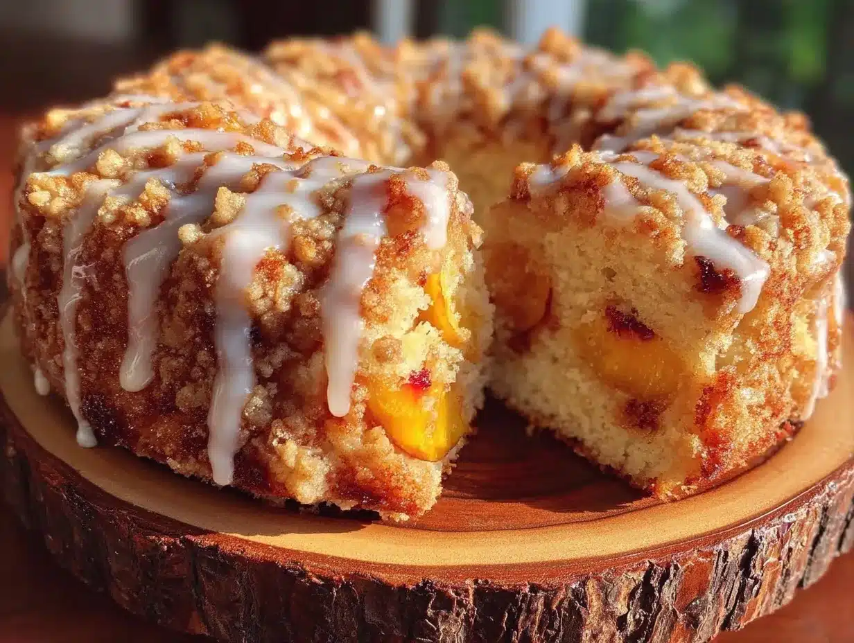 peach streusel coffee cake preparation steps