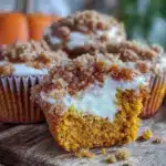 pumpkin cream cheese swirl muffins - featured image
