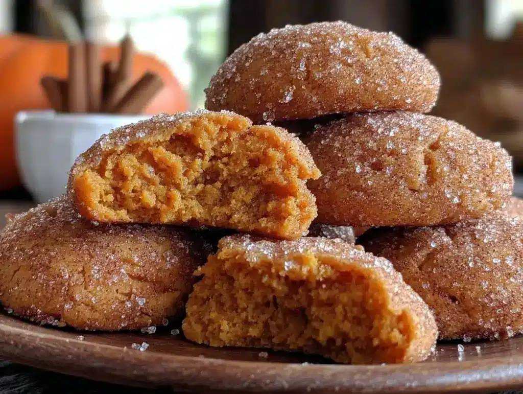 pumpkin snickerdoodle cookies - featured image