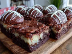 Reeses Peanut Butter Football Brownies - featured image