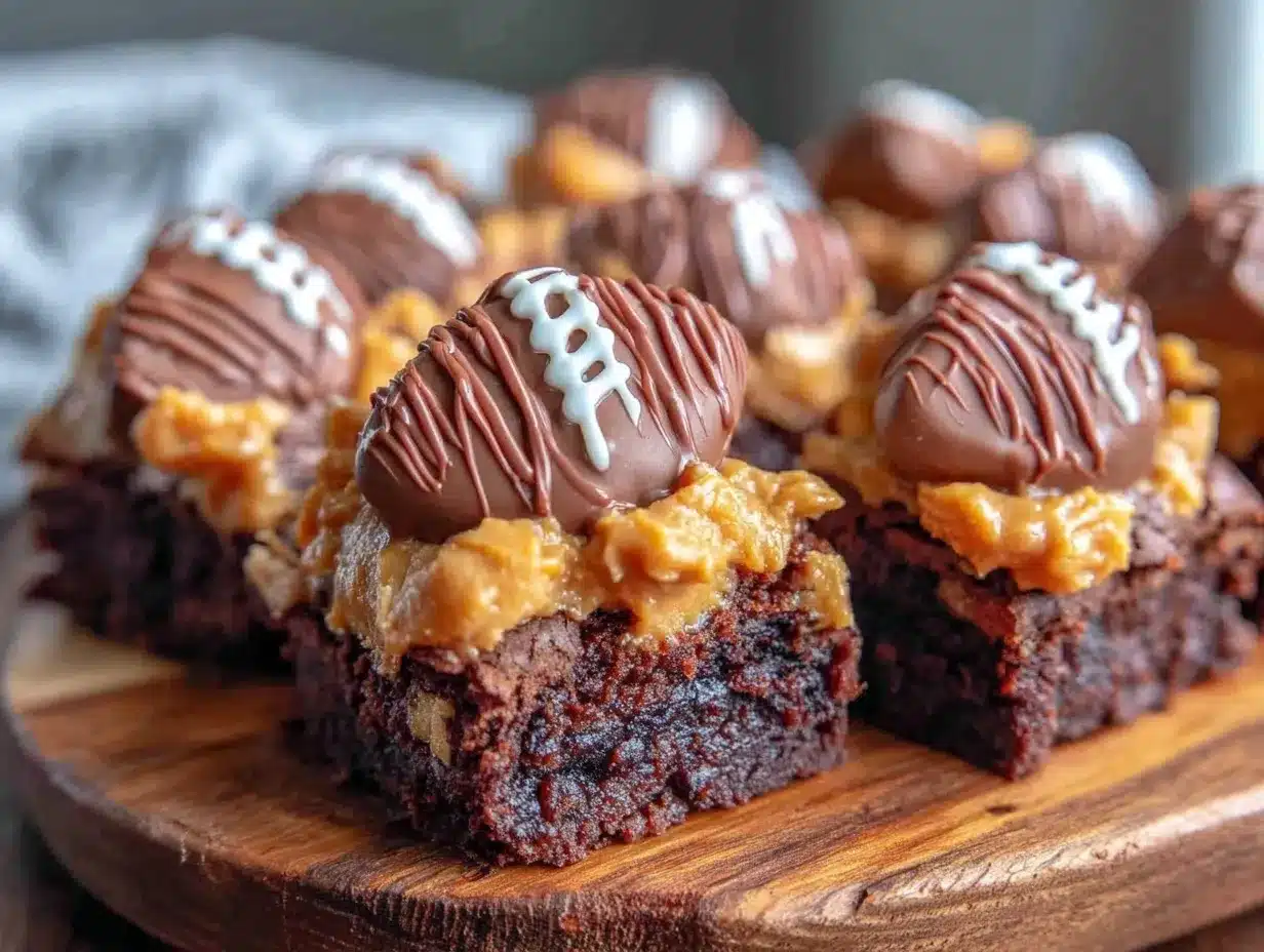 Reeses Peanut Butter Football Brownies preparation steps
