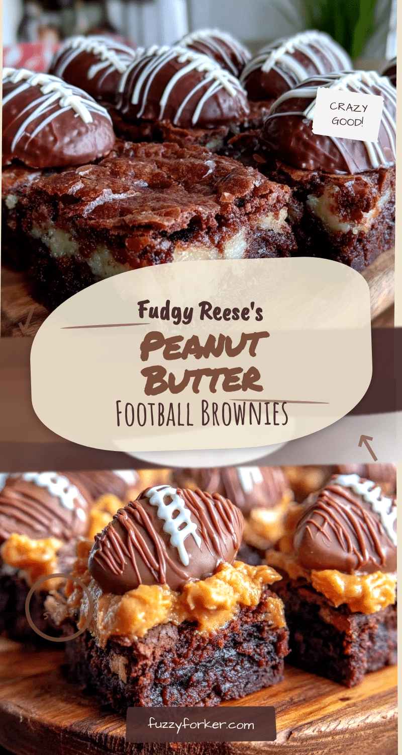 Reeses Peanut Butter Football Brownies recipe