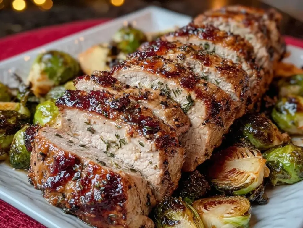 sheet pan apple cider pork tenderloin - featured image