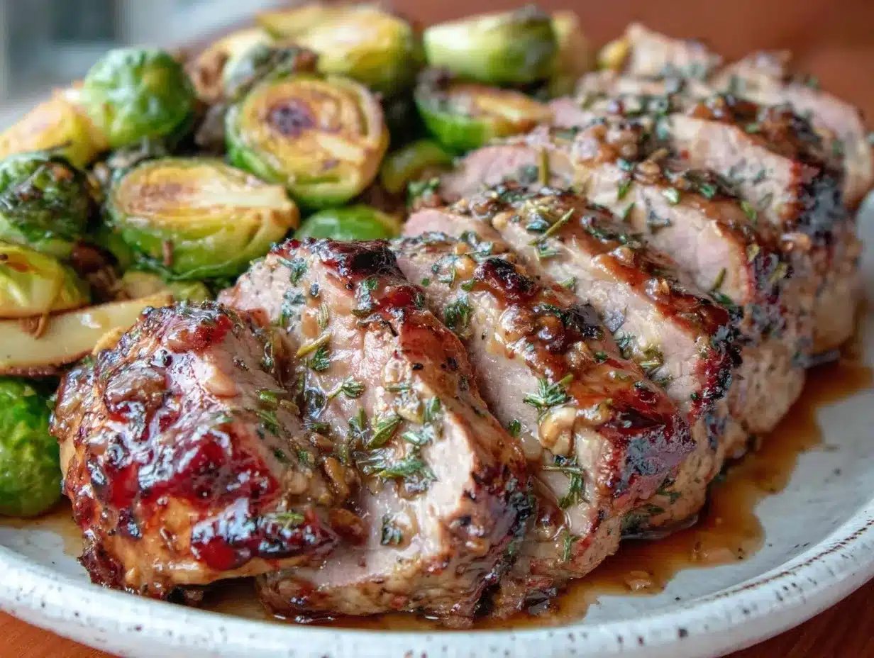 sheet pan apple cider pork tenderloin preparation steps