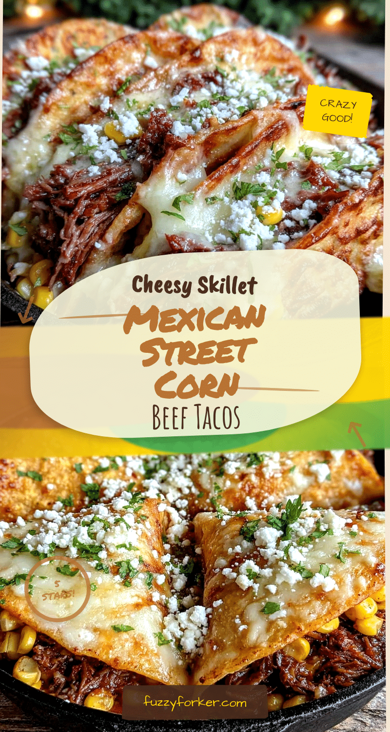 skillet cheesy mexican street corn beef tacos recipe