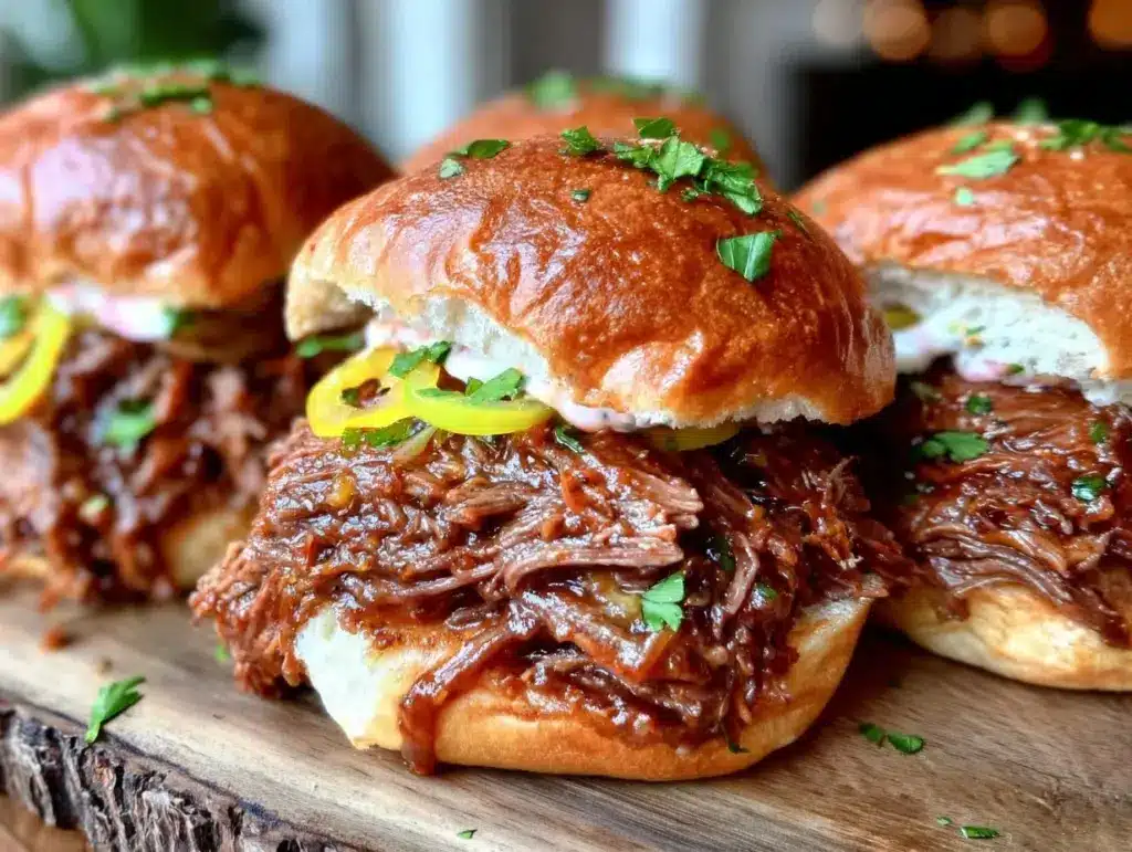 slow cooker Mississippi pot roast sliders - featured image