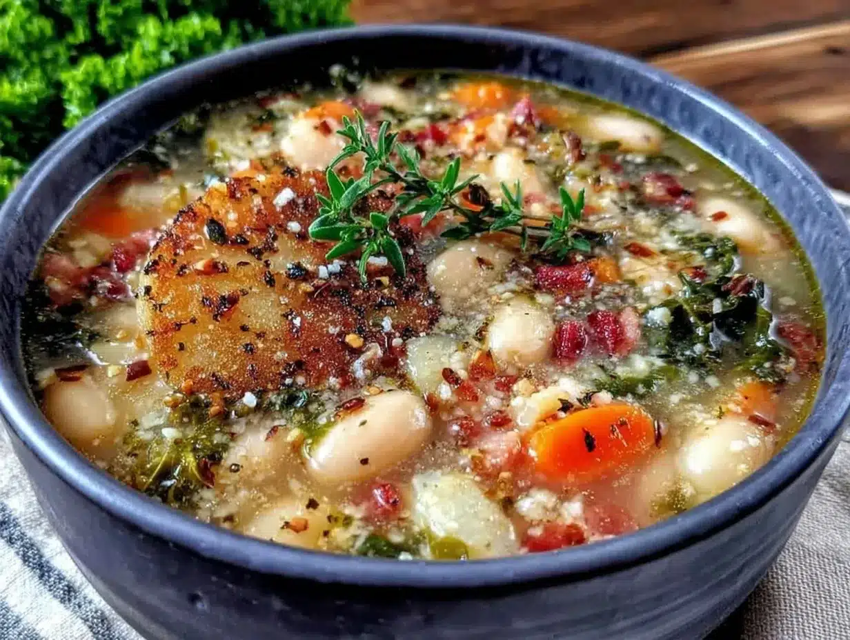 slow cooker tuscan white bean soup preparation steps