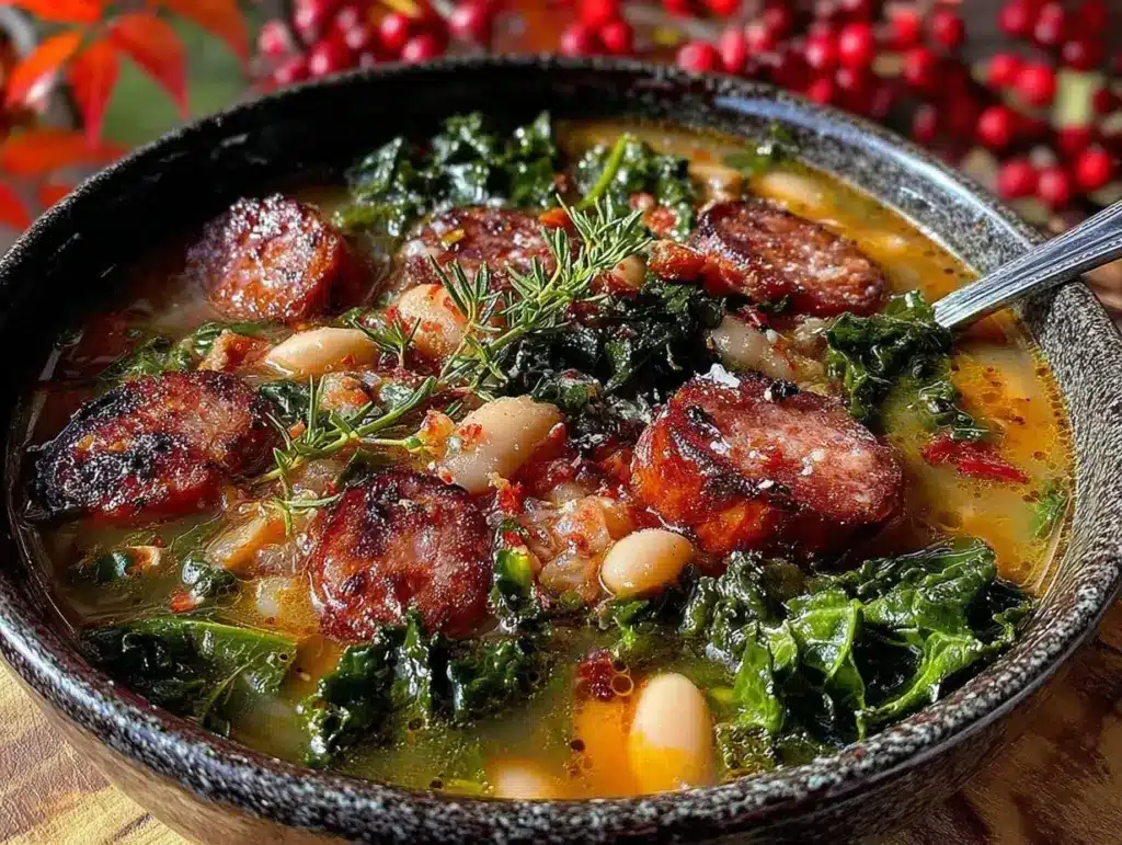 slow cooker white bean and kale soup - featured image