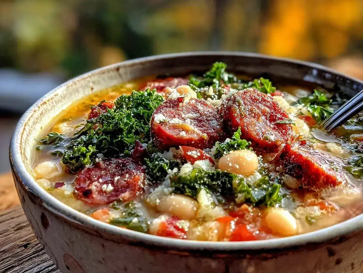slow cooker white bean and kale soup preparation steps