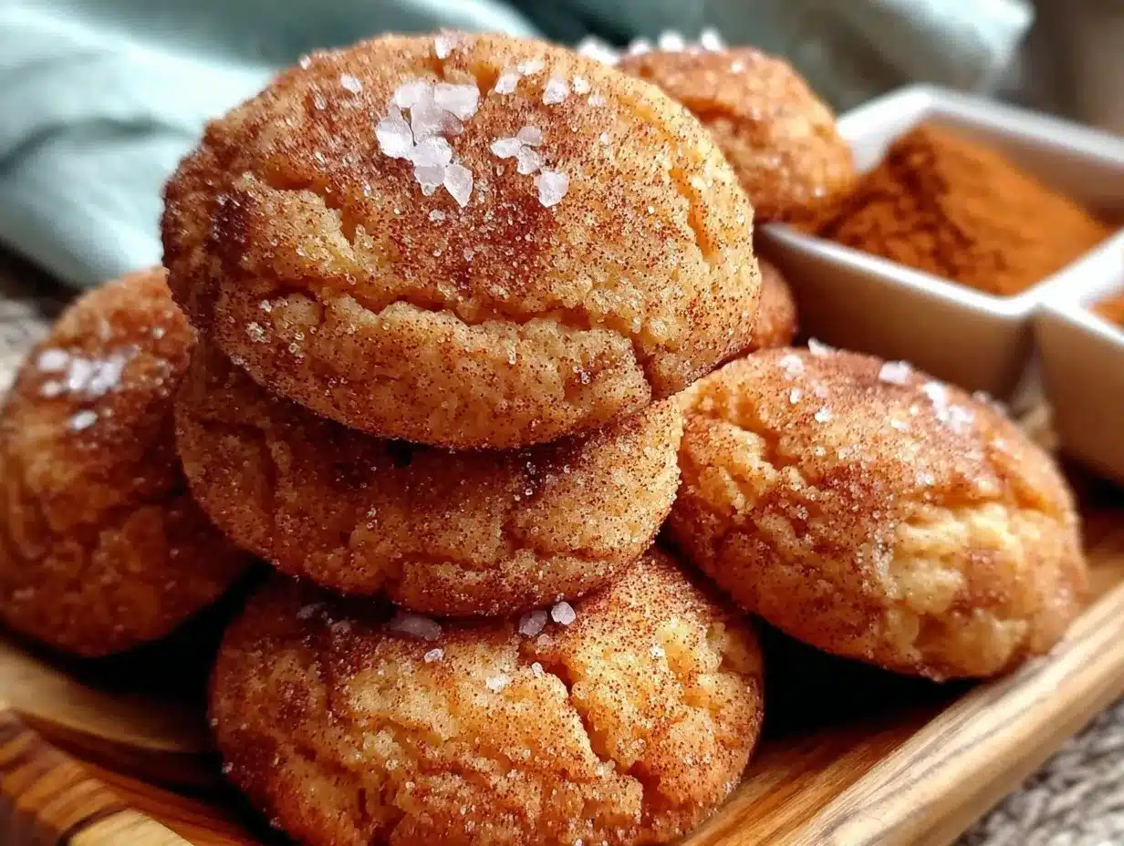 soft snickerdoodle cookies with sea salt flakes preparation steps