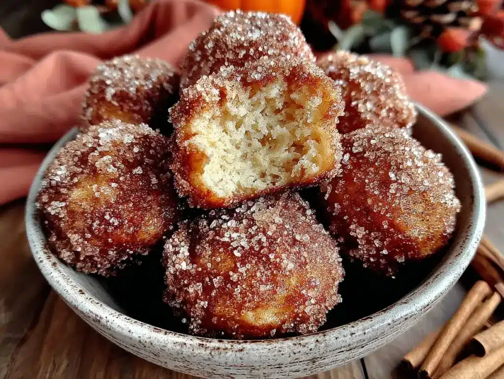 spiced apple cider donut holes - featured image