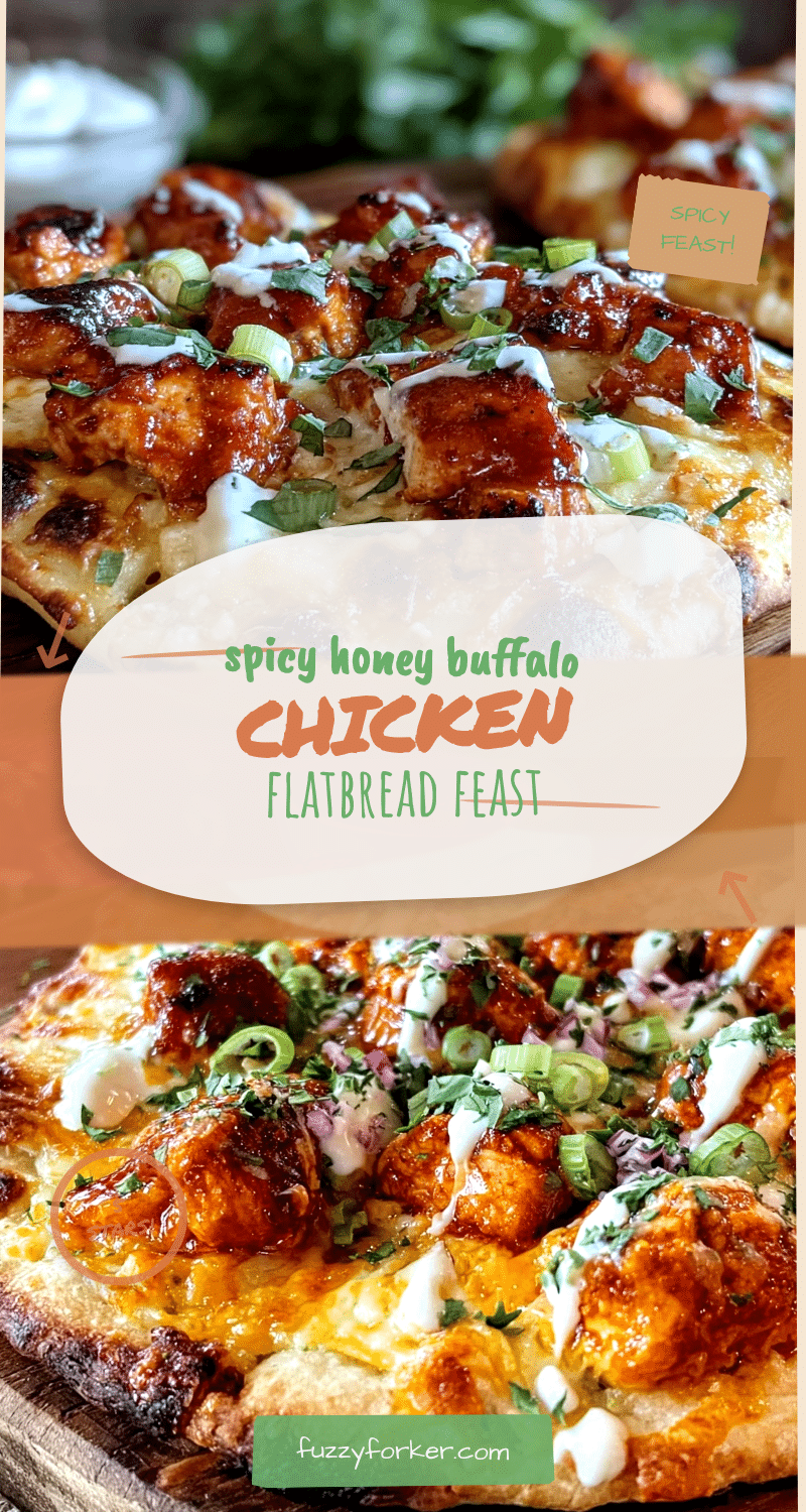 spicy honey buffalo chicken flatbread recipe
