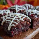 spooky spider web brownies - featured image