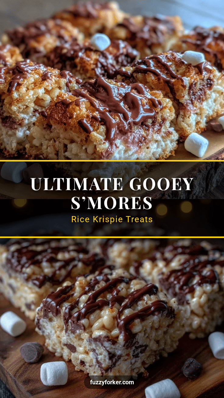 Ultimate Gooey S’mores Rice Krispie Treats recipe